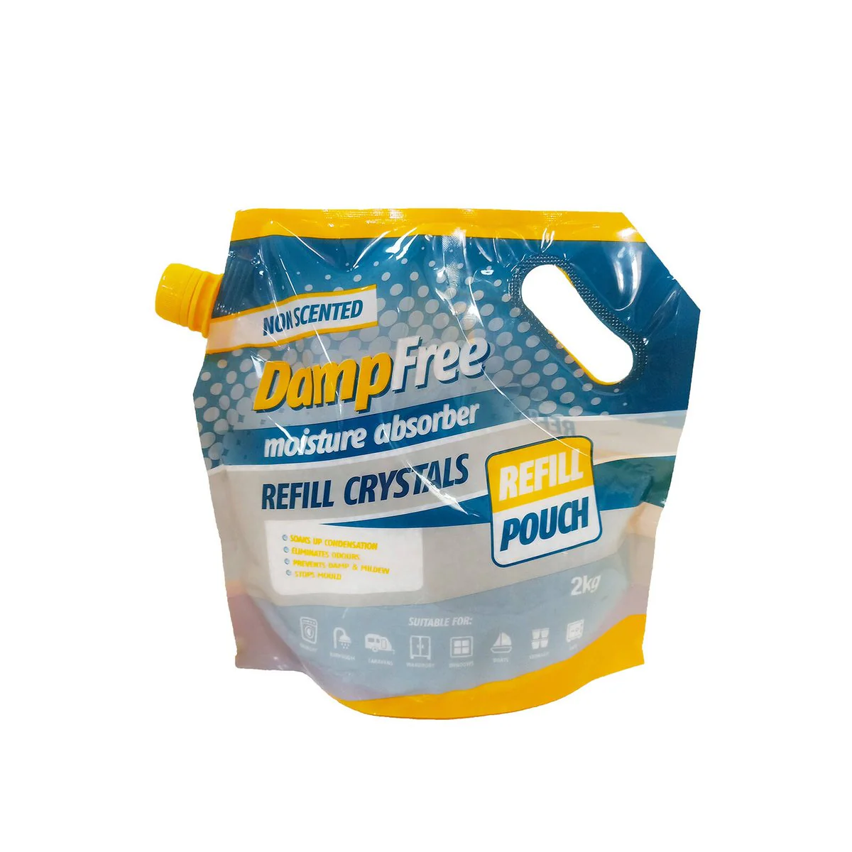 Dampfree 2kg Moisture Absorber Refill Pouch - 110mm x 275mm - Prevents Mould