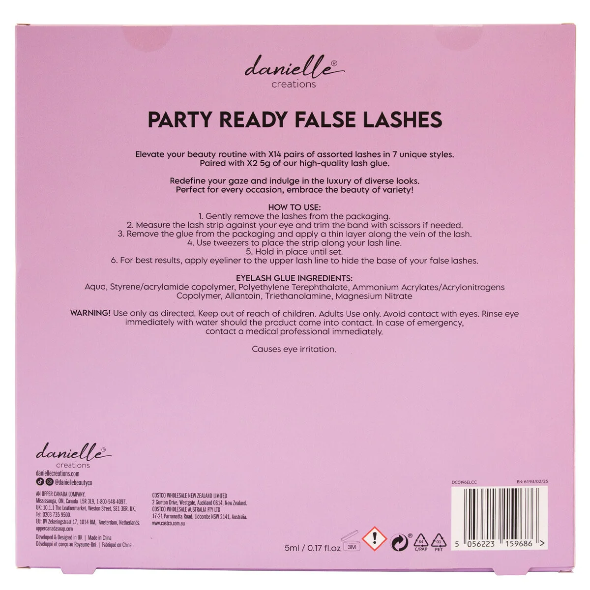 Danielle Creations Party-Ready False Lashes 14 Pairs Black - Image 2