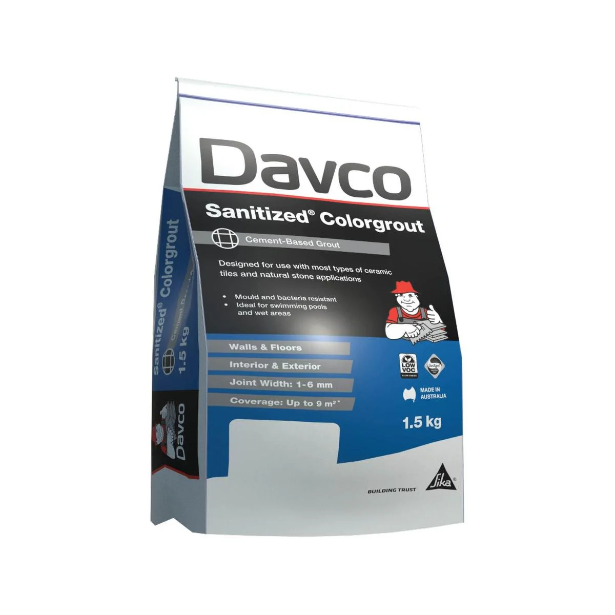 Davco Colourgrout - 1.5kg - Cement Based - Mould Resistant