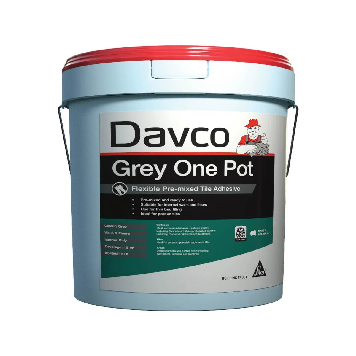 Davco Premixed Tile Adhesive - 1L - Acrylic - Internal Use