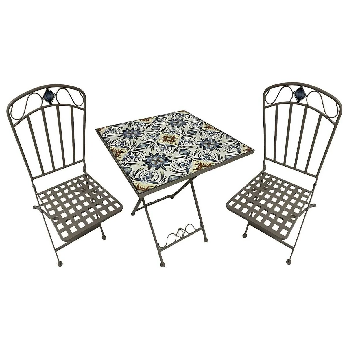 Decoris Illumax Bistro Florida Outdoor Set Compact Black Mosaic Iron