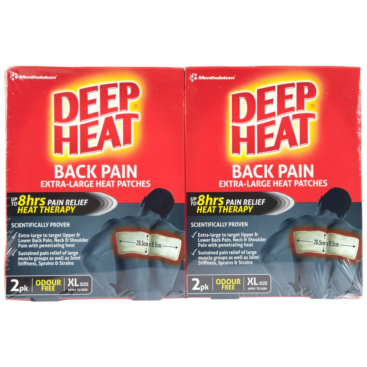 Deep Heat Back Pain Heat Patches 4 x 2 Pack Odourless Extra Large - Image 2