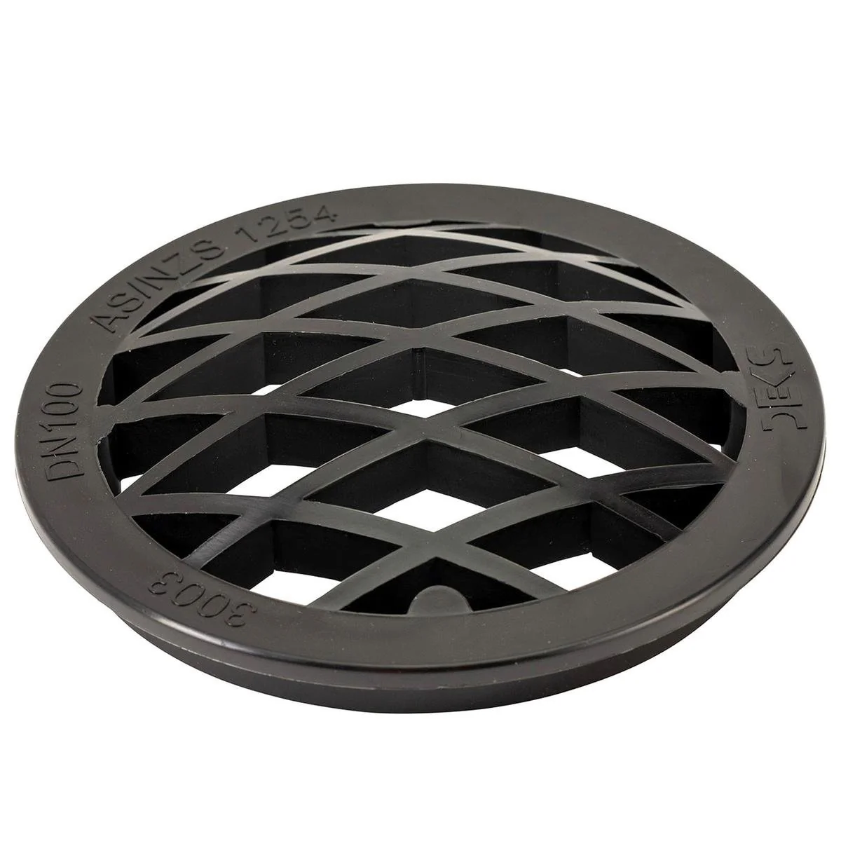 Deks Domed Grate - 100mm - PVC - Black Push-Fit