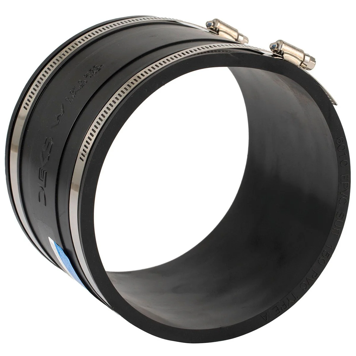 DEKS 150mm PVC to PVC Coupling Joiner - Black - 2 Clamps - WaterMark Approved - Image 3