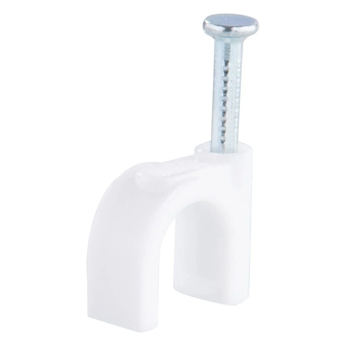Deta 10mm White Round Cable Clips - 100 Pack - Durable Plastic