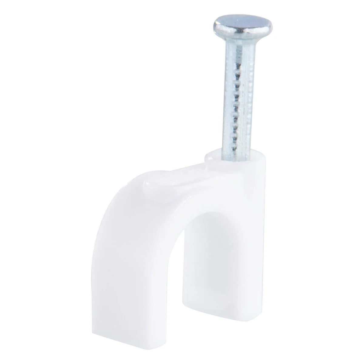 Deta 10mm White Round Cable Clips - 20 Pack - Durable Plastic