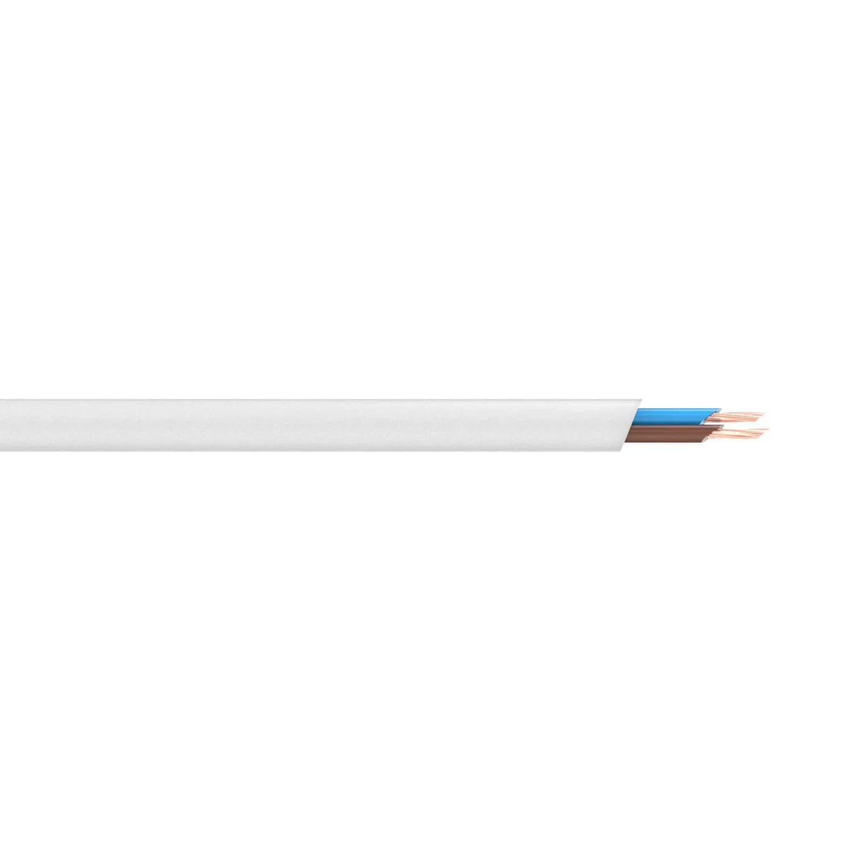 Deta 20m 2 Core Cable 75mm - White - Durable Electrical Connection