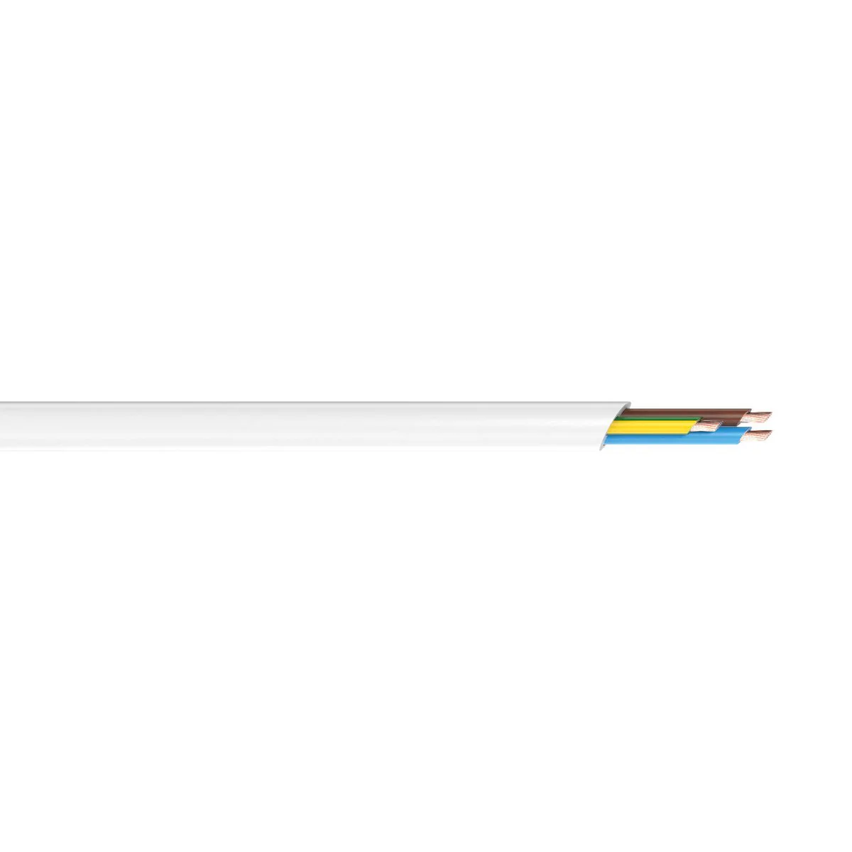 Deta 5m 1mm White 3 Core Cable - Durable Electrical Connectivity - Indoor/Outdoor
