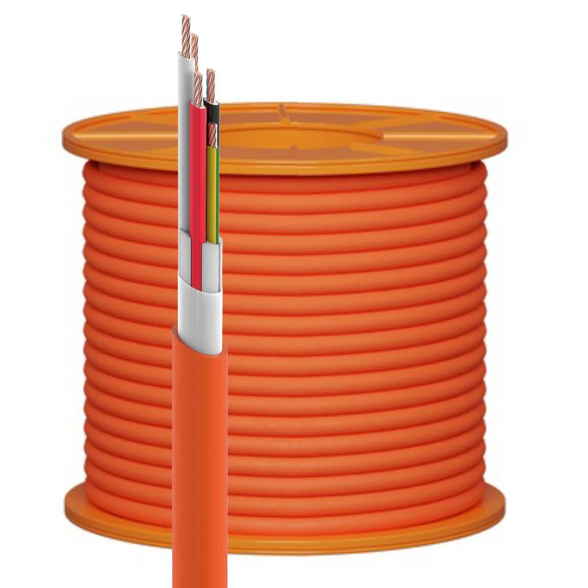Deta 5m 32A TPS 4.0mm 4 Core E 3 Phase Cable - Orange - EV Charger Use