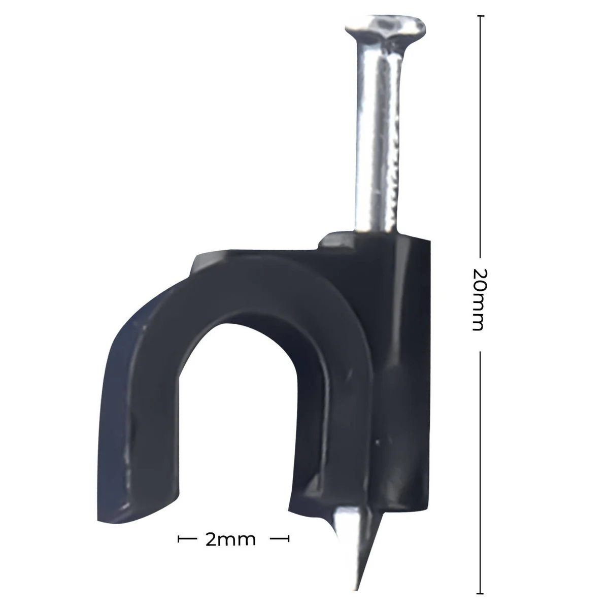 Deta 6mm Black Round Cable Clips - 20 Pack - Durable Plastic - Image 4