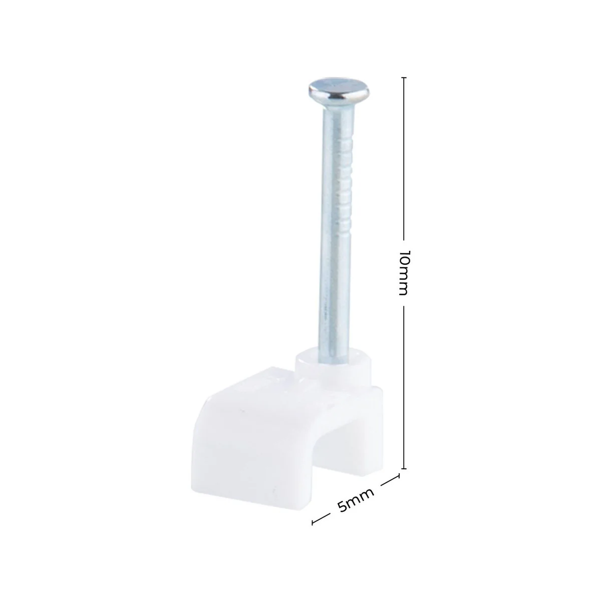 Deta 5mm White Flat Cable Clips - 20 Pack - Durable Plastic - Image 3