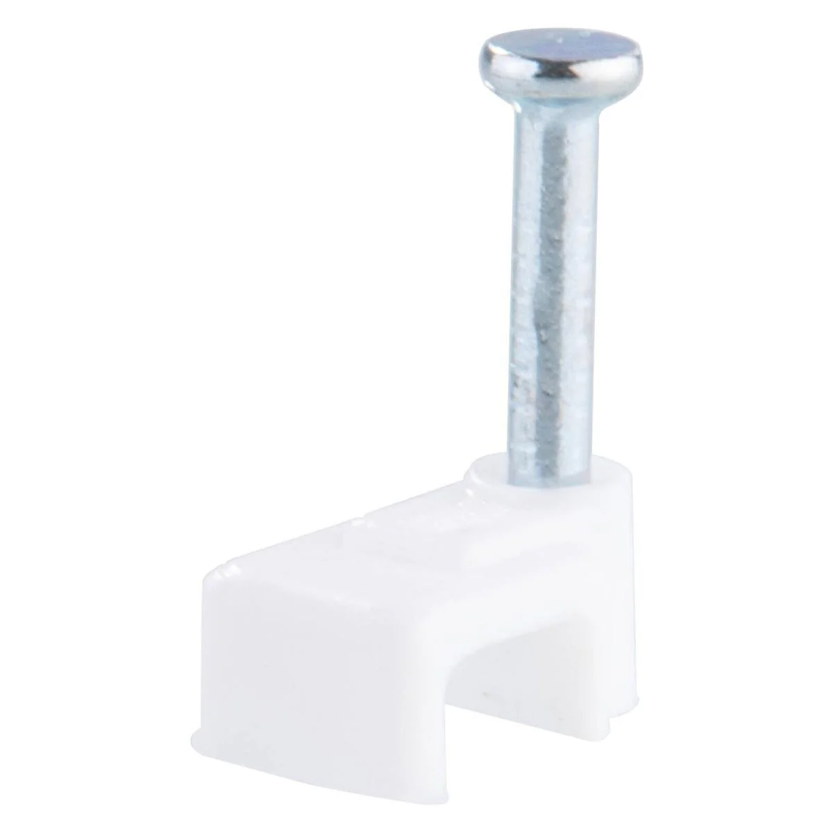 Deta 5mm White Flat Cable Clips - 200 Pack - Durable Plastic