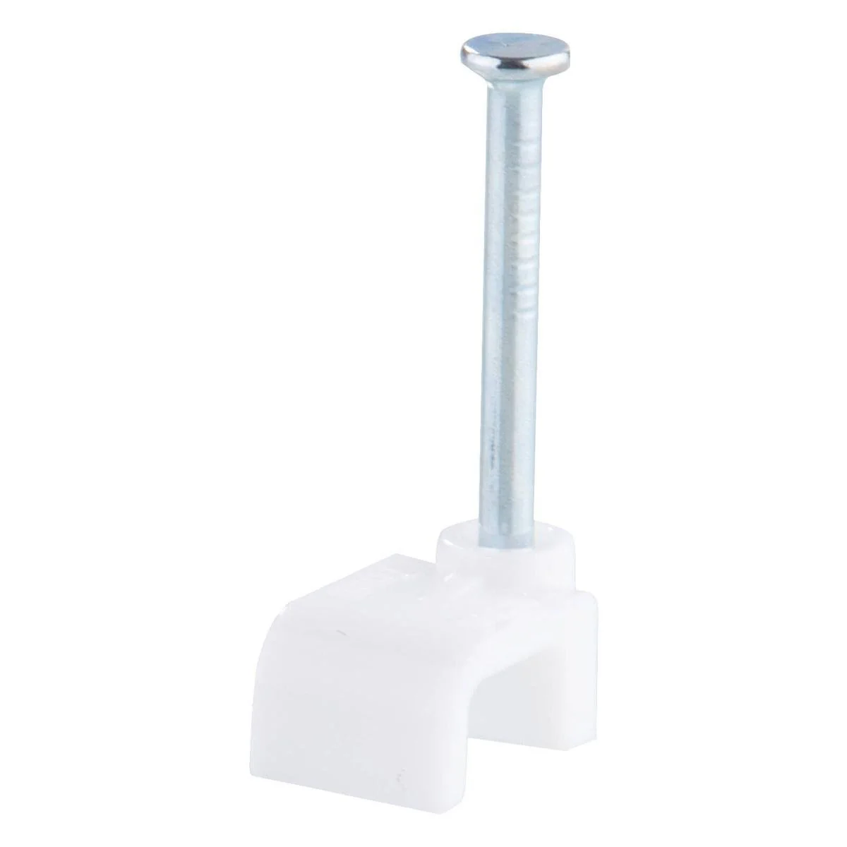 Deta 7mm White Flat Cable Clips - 100 Pack - Durable Plastic - 5mm x 5mm x 10mm