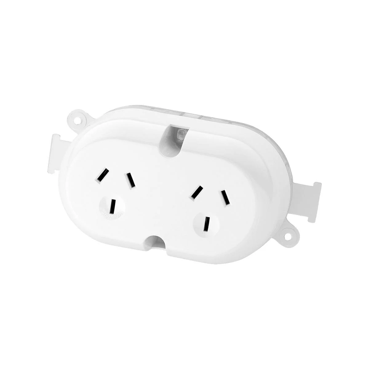 Deta Double Outlet Plug Base - 10A - Polypropylene - Easy Installation