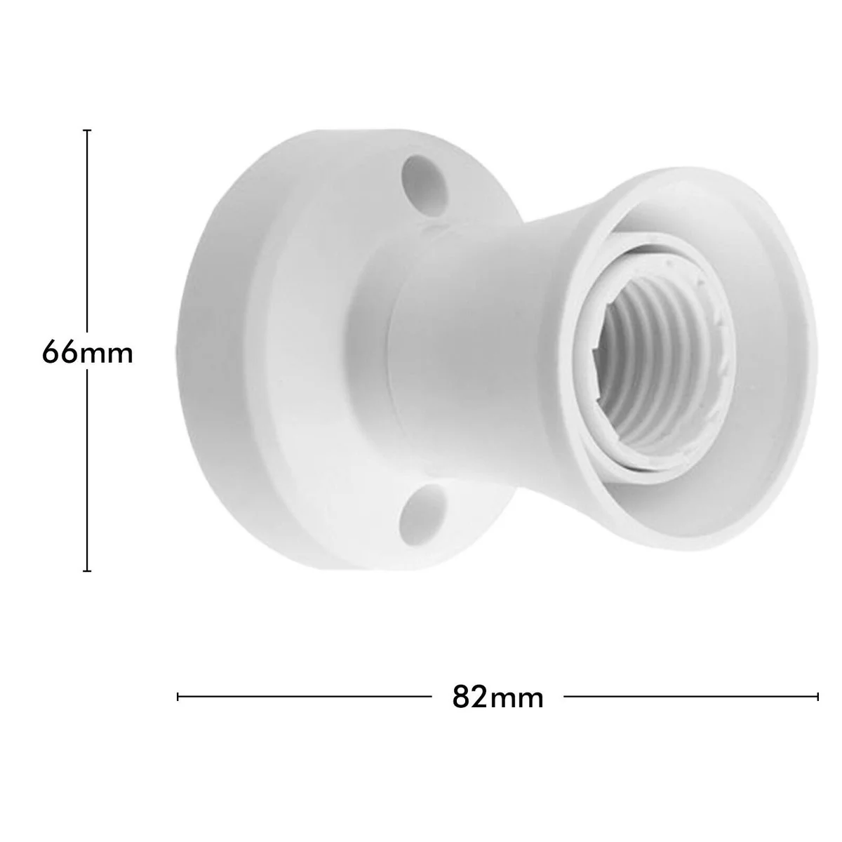 Deta E27 Batten Holder - 250V a.c. - White - Easy to Install - 82mm x 66mm x 66mm - Image 3