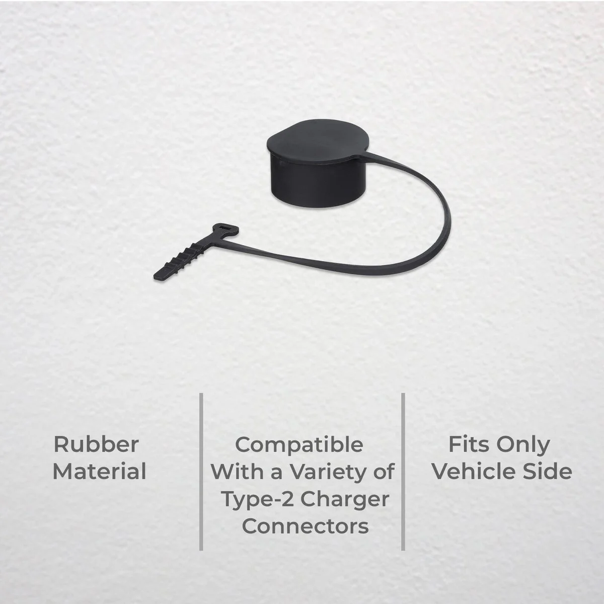 Deta EV Charger Connector Cover - Type-2 - Rubber - Black - 36.7mm x 85.7mm - Image 3