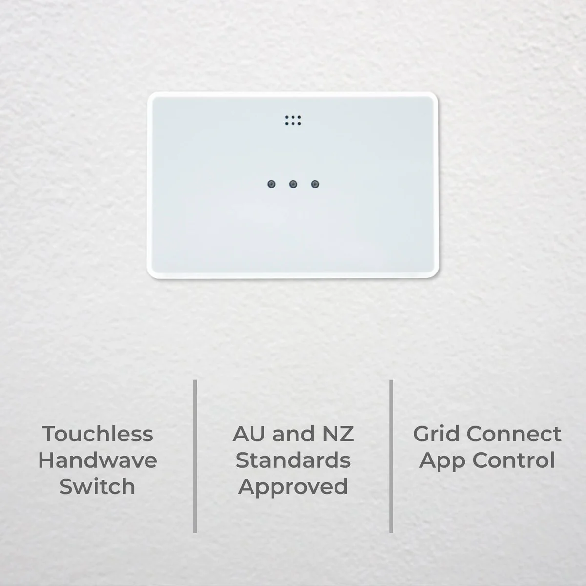 Deta Grid Smart Touchless Handwave Switch - 115mm x 73mm - White - Hygienic Control - Image 3