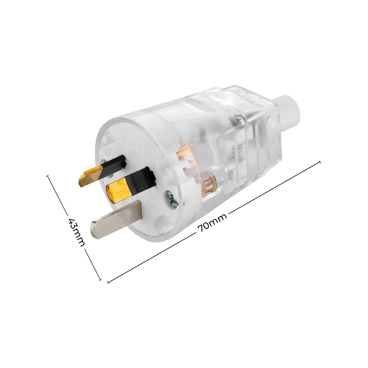 Deta Heavy Duty Rewireable Plug - 10A - Plastic - Rear Entry - Image 3
