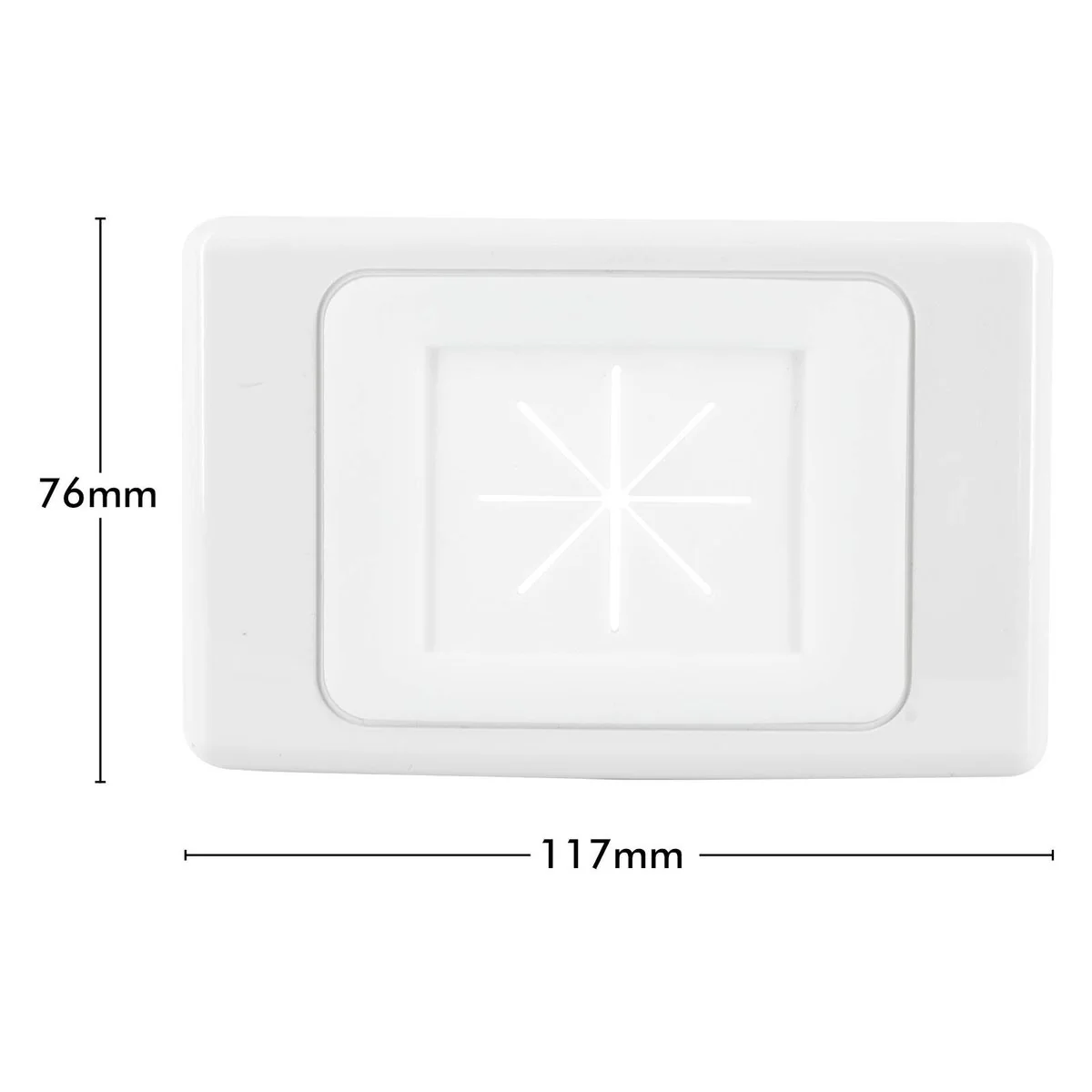 Deta Heavy Duty Rubber Brush Plate - 13mm x 75mm x 115mm - White - Cable Management - Image 4