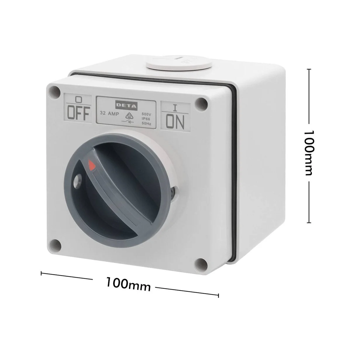 Deta IP66 Weatherproof 3 Pole 32A Isolator - Grey - Outdoor Power Isolation - Image 3