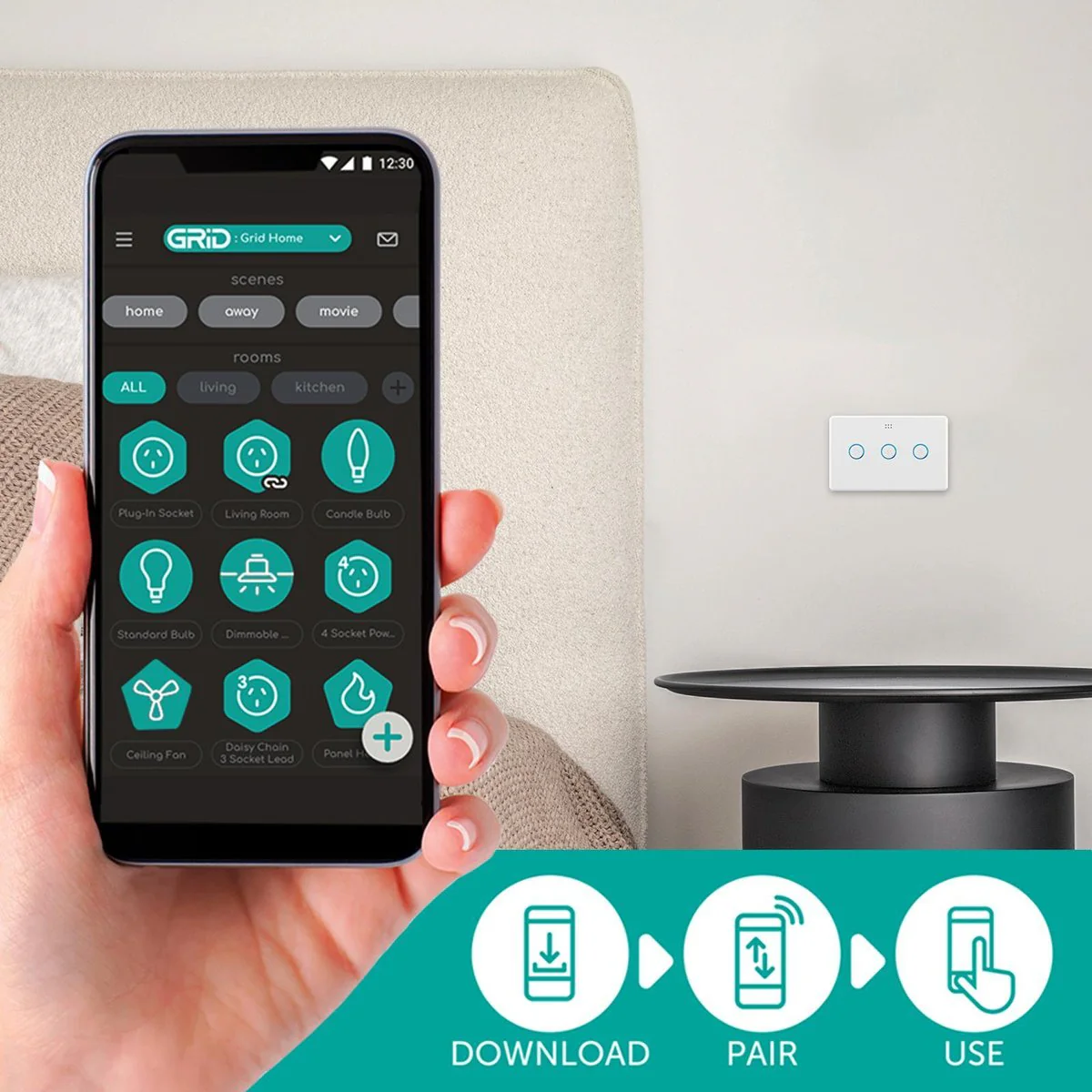 Deta Smart Fan Controller - 150W - Polycarbonate - Touch Control - Image 3