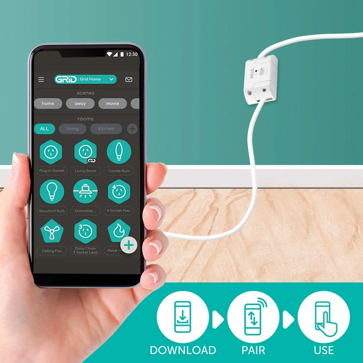 Deta Smart Inline Switch - 250V - Polycarbonate - Wi-Fi Control - Image 3