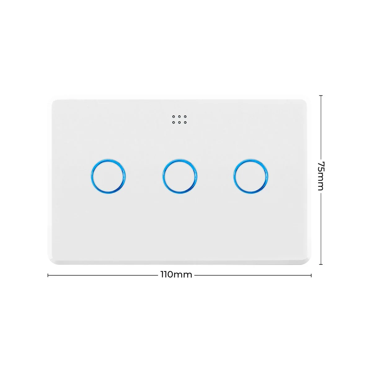 Deta Smart Touch Light Switch - Triple Gang - 40mm x 75mm x 110mm - White - Image 5