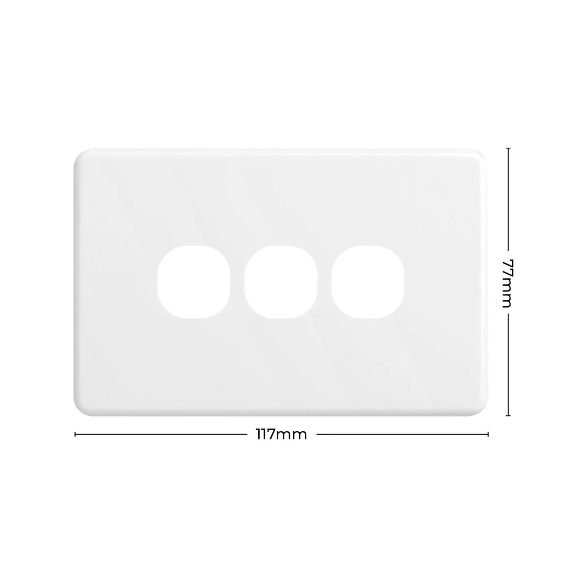 Deta Three Gang Grid Plate - 77mm x 30mm - Polycarbonate - Indoor Use - Image 4
