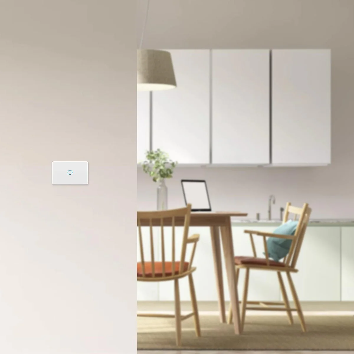 Deta Touch Light Switch - 1 Gang - Polycarbonate - Gloss White Finish - Image 3