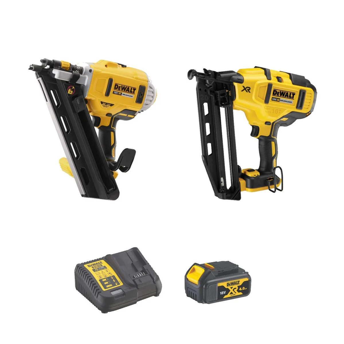 DeWalt 18V Cordless Finishing and Framing Nailer Kit - 2 Piece - 4.0Ah