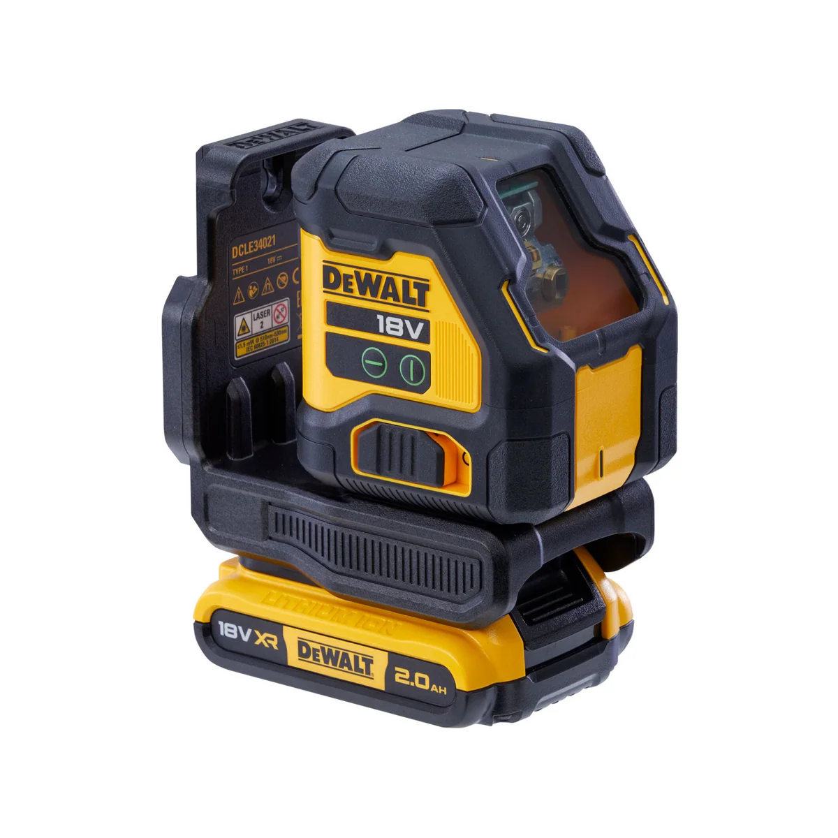 Dewalt 18V Li Ion XR Compact Green Beam Cross Line Laser Combo Kit - 2 Beams - ±3mm Accuracy - Self-Levelling - Image 2