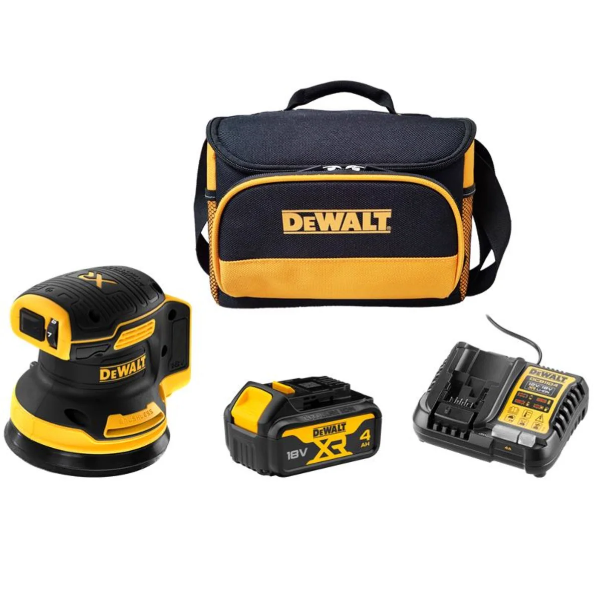 Dewalt 18V XR Orbital Sander 4.0Ah Kit DCZ210M1A-XE - Variable Speed - Dust Management