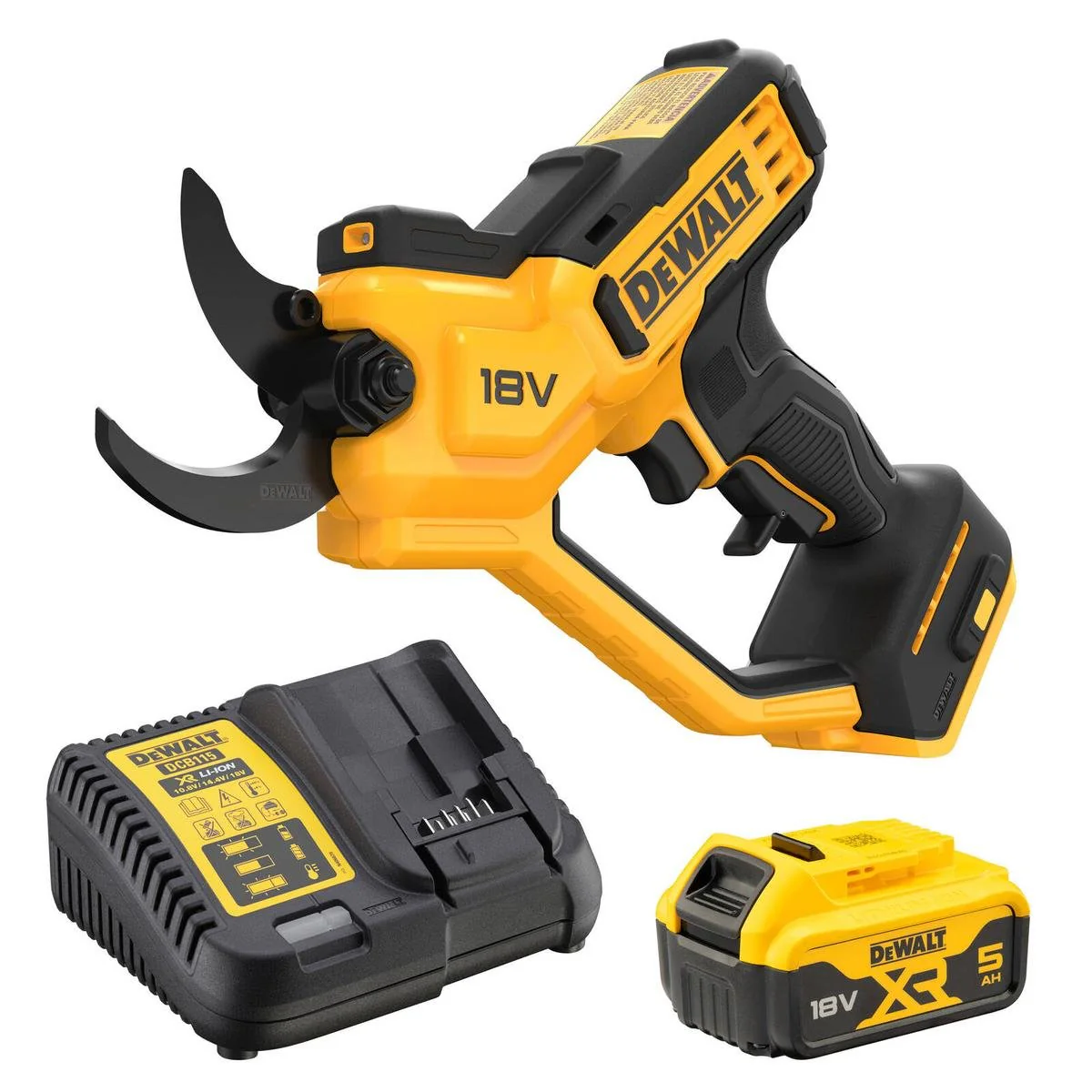 Dewalt 18V XR Power Pruner Kit - 5Ah - 38mm Cut Capacity - Ergonomic Design