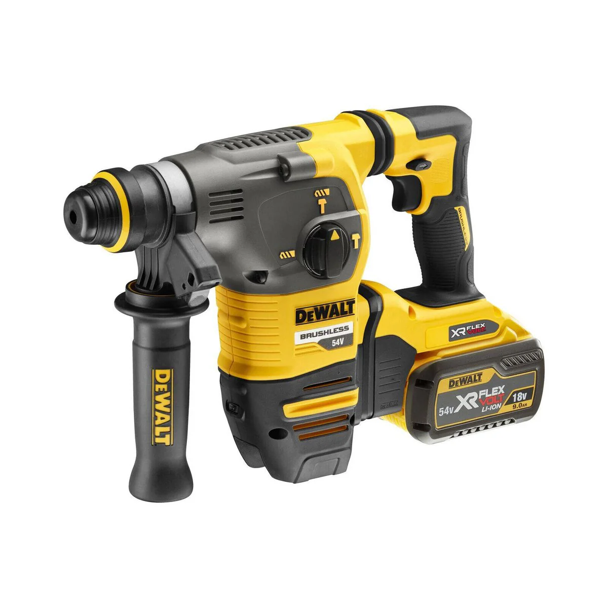 Dewalt 54V Rotary Hammer Drill Kit - 9.0Ah - 3 Mode - DCH333X2-XE - Heavy-Duty - Image 2
