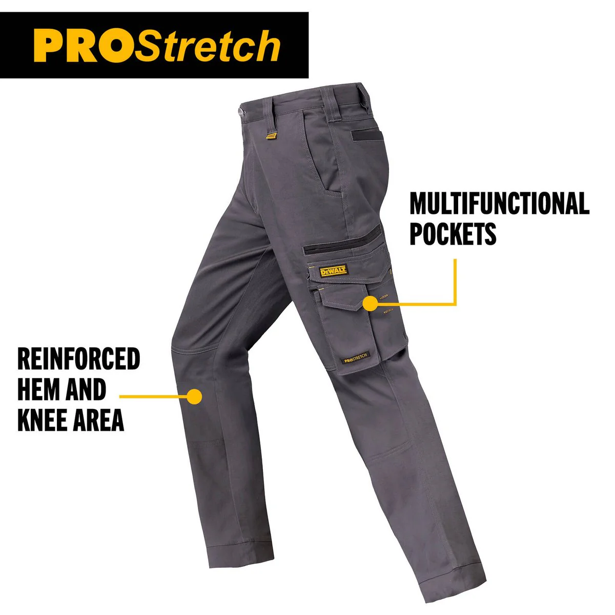 Dewalt Acoma Prostretch Trousers Size 38 - Grey - 360° Movement - Durable - Image 3