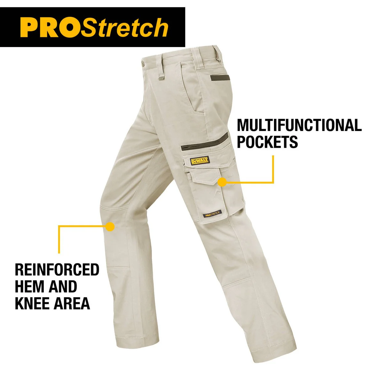 Dewalt Acoma Prostretch Trousers Size 38 - Khaki - 360° Flexibility - UPF 50+ - Image 5