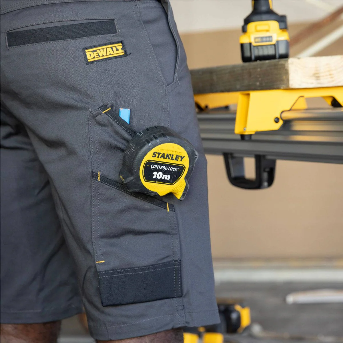Dewalt Bennington Prostretch Shorts Size 38 - Grey - 360° Movement - UPF 50+ - Image 5