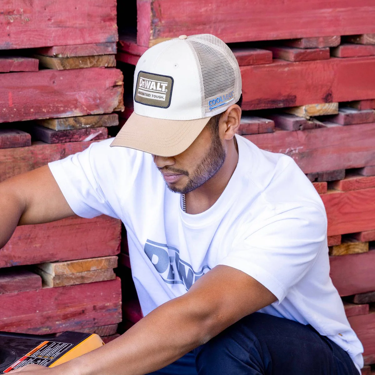 Dewalt Brown Oakdale Coolmax Trucker Hat - 5-Panel - Adjustable Fit - Breathable - Image 4