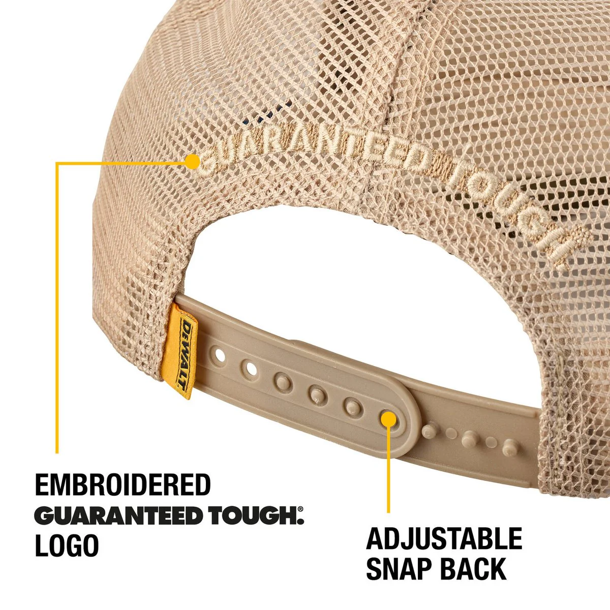 Dewalt Brown Oakdale Coolmax Trucker Hat - 5-Panel - Adjustable Fit - Breathable - Image 5