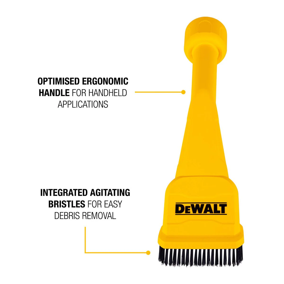 Dewalt Claw Utility Brush - Wet and Dry Vacuum Accessory - 105mm x 375mm - Efficient Debris Removal - Image 3