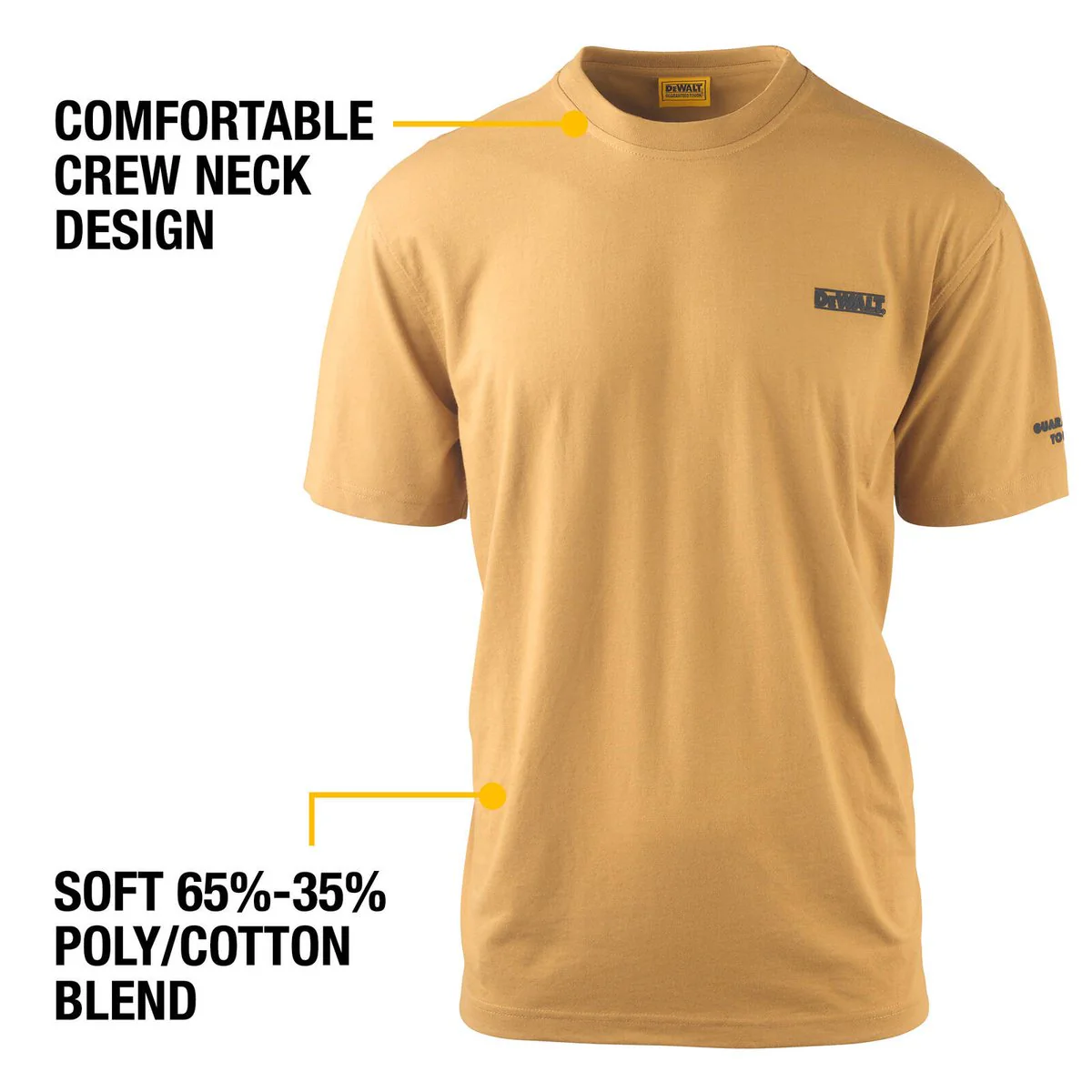Dewalt Clay Typhoon Crew Neck Shirt M - 65% Cotton 35% Polyester - UPF 50+ - Image 3