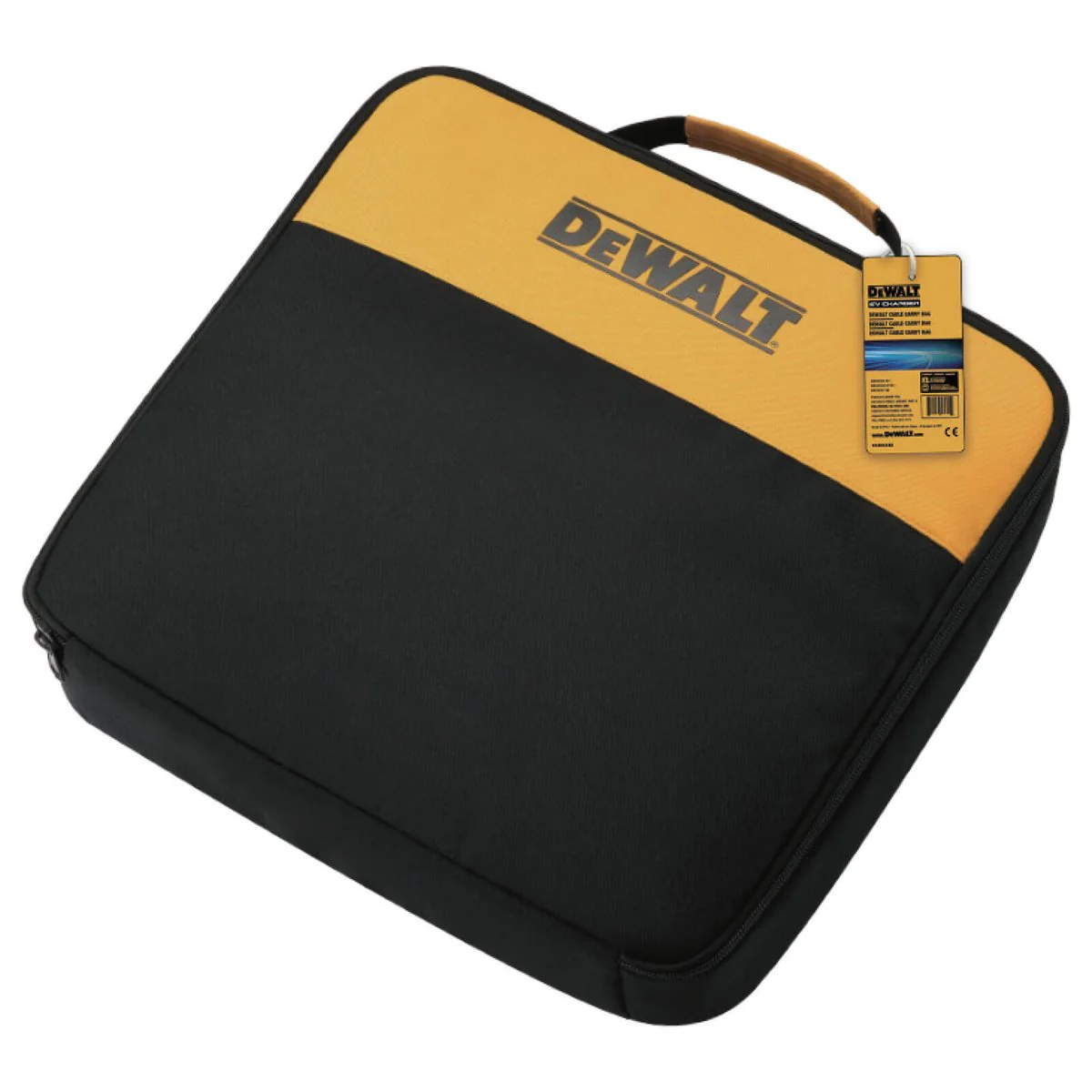 Dewalt EV Charger Accessory Bag - 300mm x 200mm x 150mm - Black/Yellow - Durable Storage