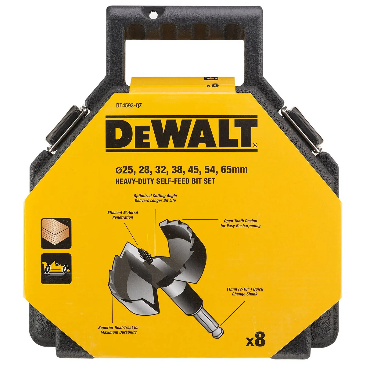 Dewalt Extreme Forstner Bit Set - 8pc - 25mm to 65mm - Durable & Precise - Image 2
