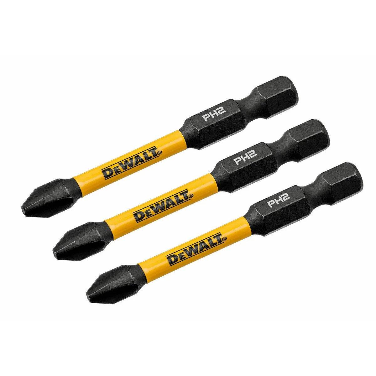 Dewalt Flextorq Screwdriver Bit 3 Pack - 57mm PH2 - Impact Resistant - Image 2