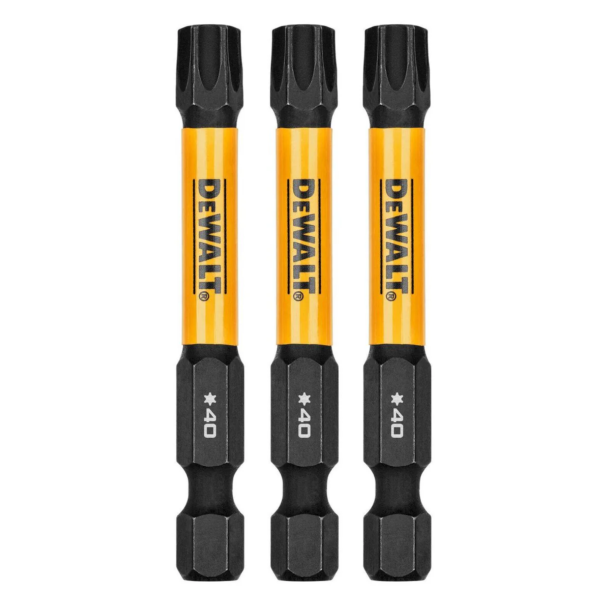 Dewalt Flextorq Screwdriver Bit 3 Pack - 57mm TX40 - Durable & Impact-Ready