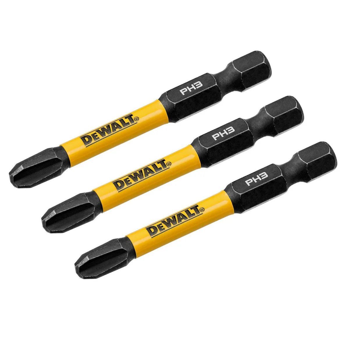 Dewalt Flextorq Screwdriver Bit 57mm PH3 - 3 Pack - Impact Resistant - Image 2