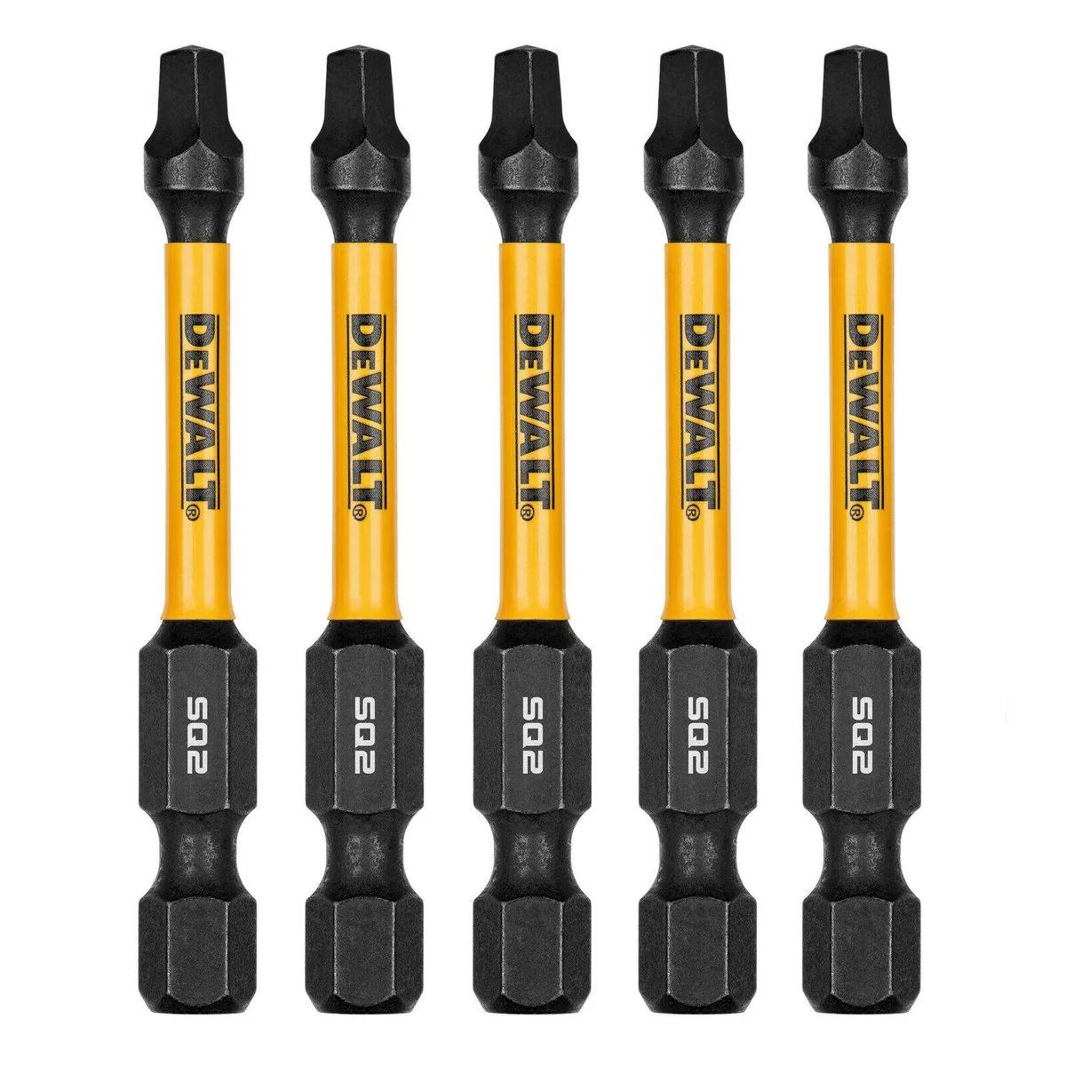 Dewalt Flextorq Screwdriver Bit 57mm SQ2 - 5 Pack - Impact Resistant
