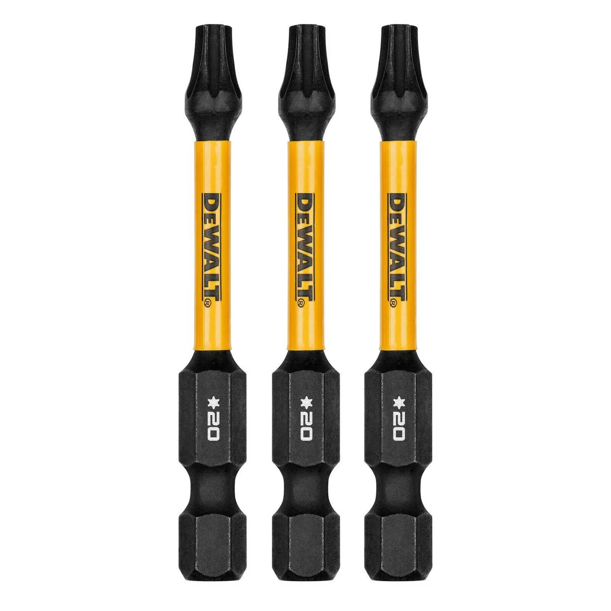 Dewalt Flextorq Screwdriver Bit - TX20 - 57mm - 3 Pack - Impact Resistant