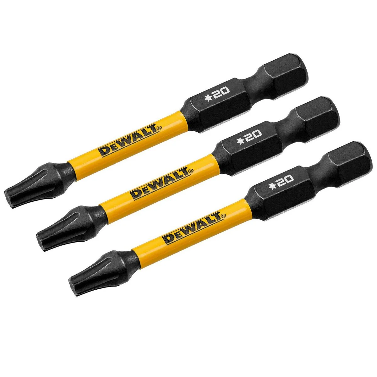 Dewalt Flextorq Screwdriver Bit - TX20 - 57mm - 3 Pack - Impact Resistant - Image 2