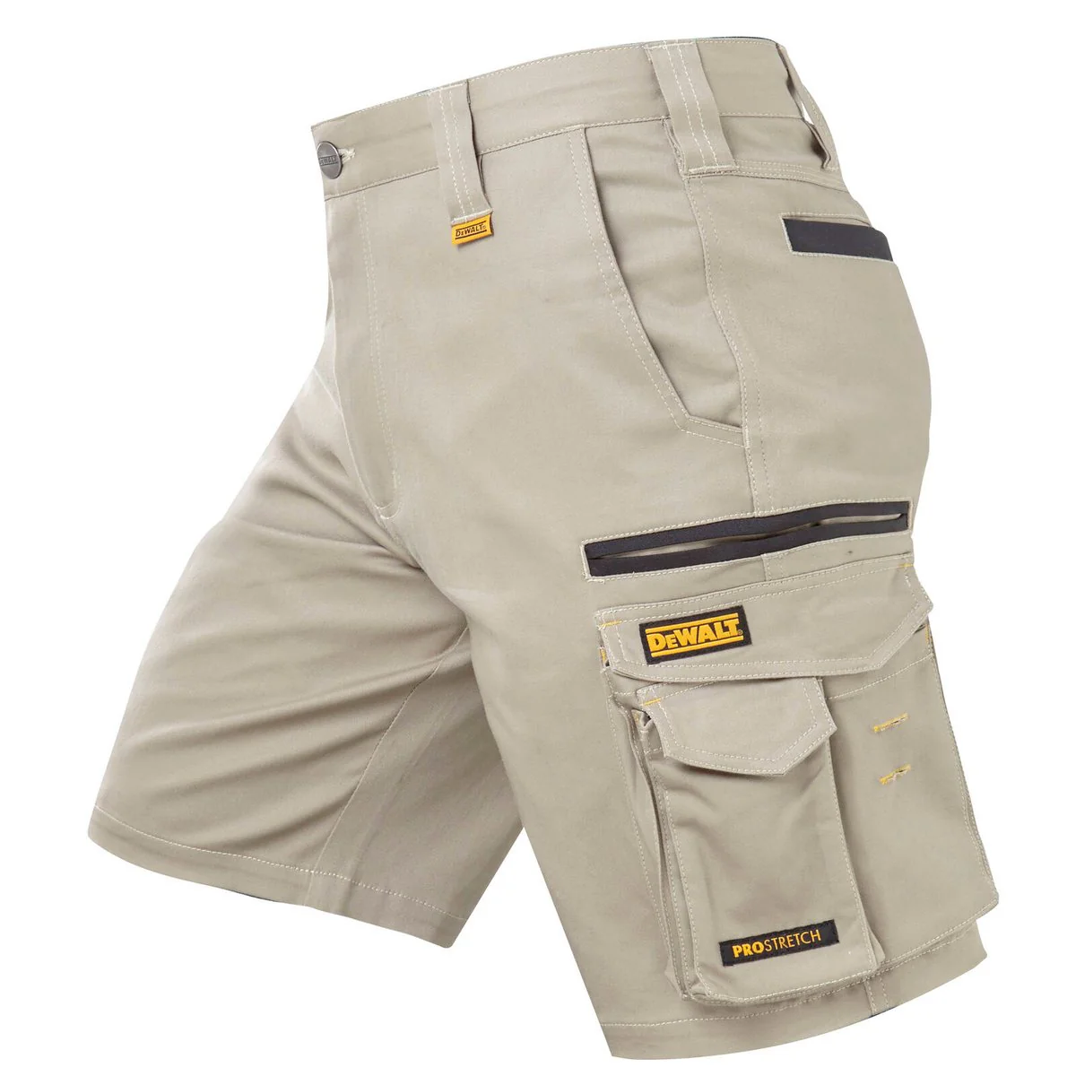 Dewalt Khaki Bennington Prostretch Shorts Size 32 - 360° Movement - UPF 50+